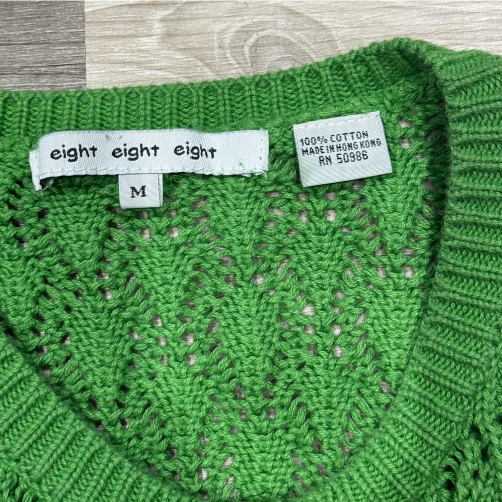Eight Eight Eight Beautiful Green Knit Sweater - Size Medium - Picture 6 of 8